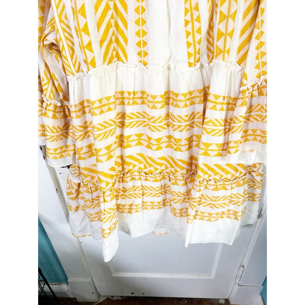 Torrid Belle Isle Bell Sleeve Mini Dress White Yellow Stripe NEW Size 3 3X Boho - Picture 14 of 16